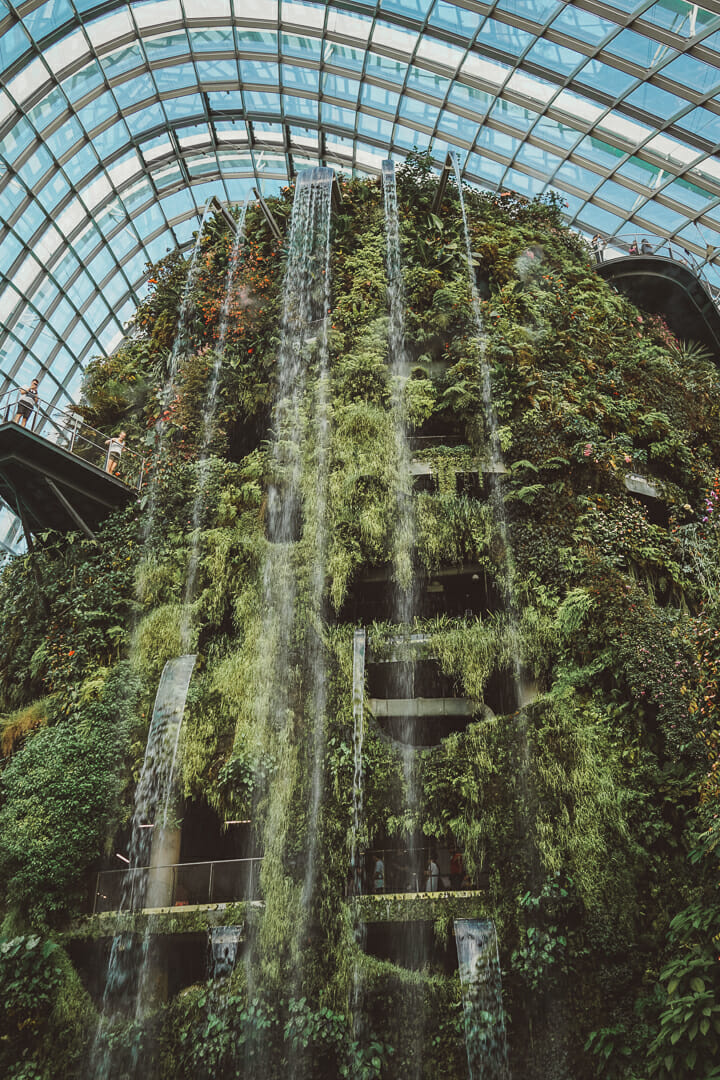 Singapur Sehenswürdigkeiten - Indoor Wasserfall im Cloud Forest