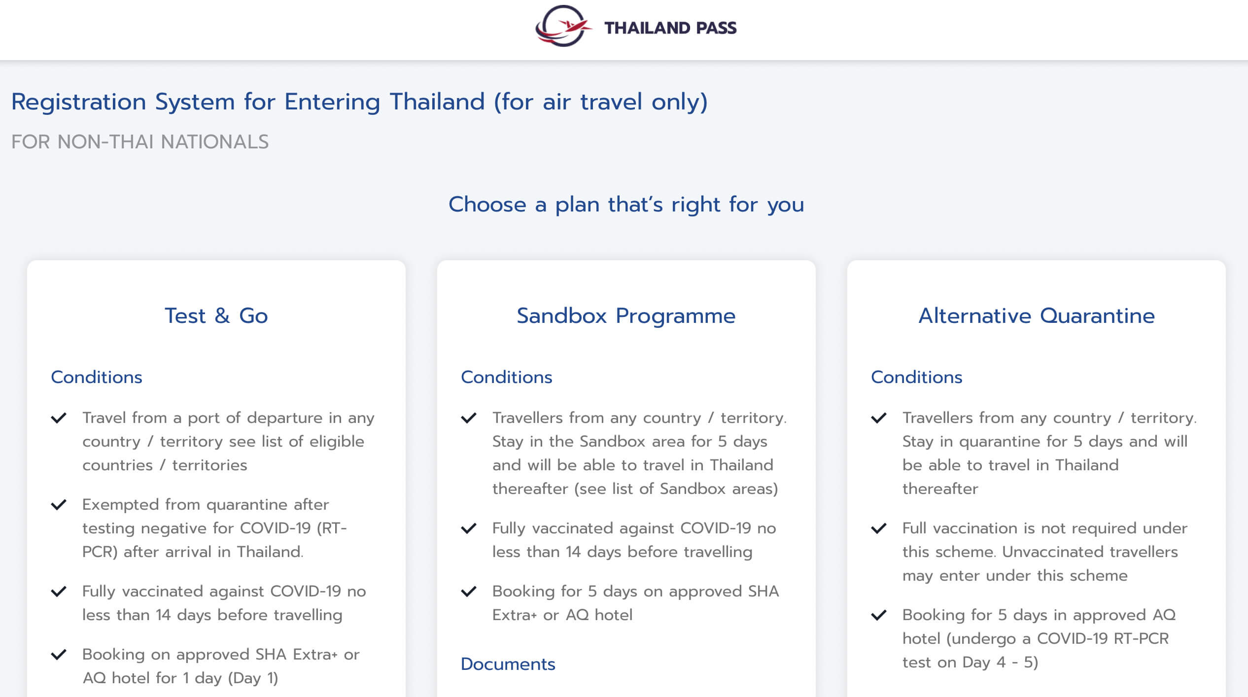 Thailand Test & Go Portal
